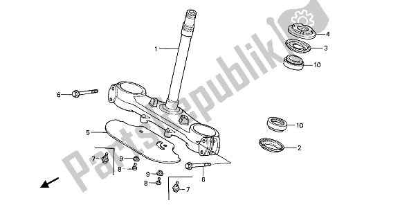 All parts for the Steering Stem of the Honda XL 600V Transalp 1993