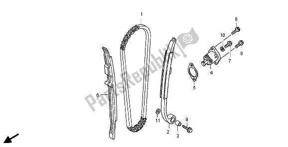 Todas as partes de Came E Tensor do Honda CRF 250X 2004