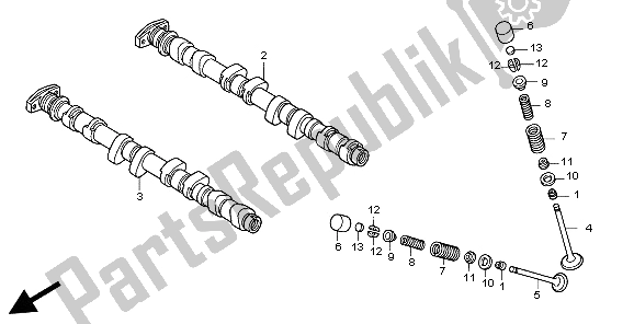 Toutes les pièces pour le Arbre à Cames Et Soupape du Honda CBR 1100 XX 1998