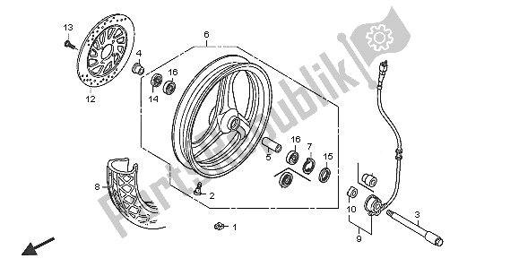 Toutes les pièces pour le Roue Avant du Honda XL 125V 2005