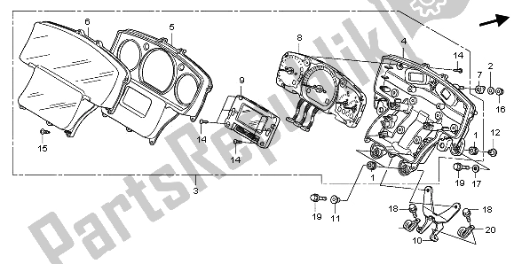 All parts for the Meter (mph) of the Honda GL 1800 2009