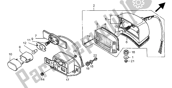 Todas las partes para Luz De La Cola de Honda CA 125 1998