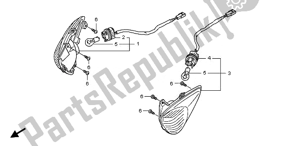 All parts for the Winker of the Honda CBF 1000 2008