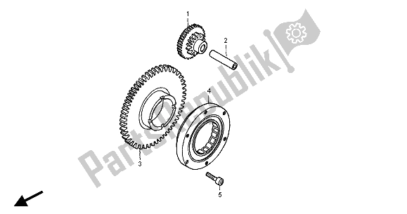 All parts for the Starting Clutch of the Honda CB 600F Hornet 2001