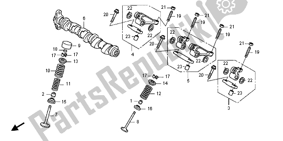 All parts for the Camshaft & Valve (rear) of the Honda VFR 1200 FD 2012