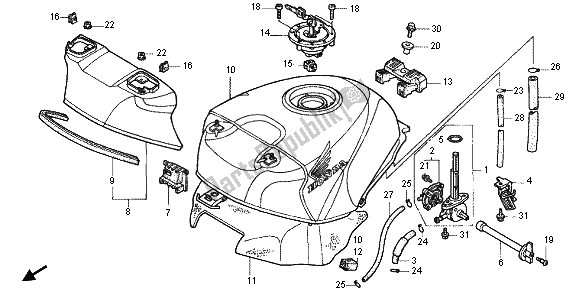 Tutte le parti per il Serbatoio Di Carburante del Honda RVF 400R 1995