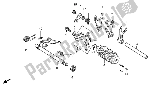 Alle onderdelen voor de Versnellingstrommel van de Honda CBR 125 RS 2006