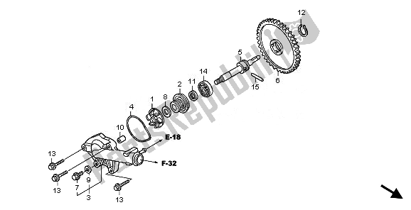 All parts for the Water Pump of the Honda XL 125V 2011