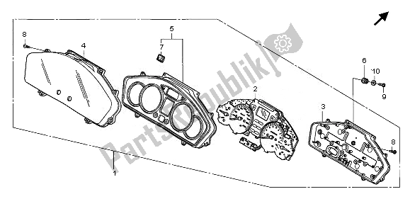 All parts for the Meter (kmh) of the Honda NT 700 VA 2008