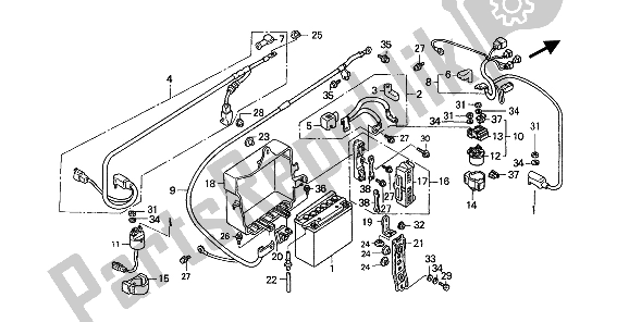 All parts for the Battery of the Honda GL 1500 SE 1991