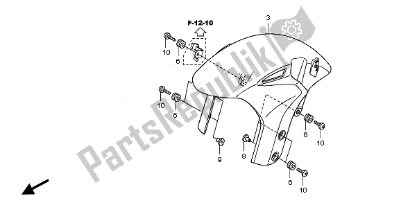 All parts for the Front Fender of the Honda VFR 1200 FD 2011