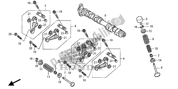 All parts for the Camshaft & Valve (front) of the Honda VFR 1200X 2013