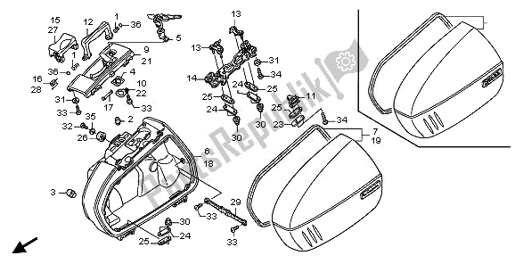 Todas as partes de Bolsa De Sela do Honda ST 1300A 2010