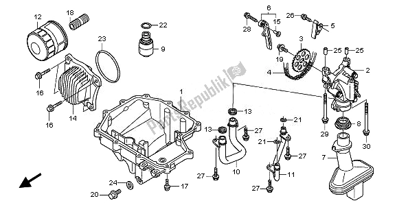 All parts for the Oil Pan & Oil Pump of the Honda CBF 600S 2008