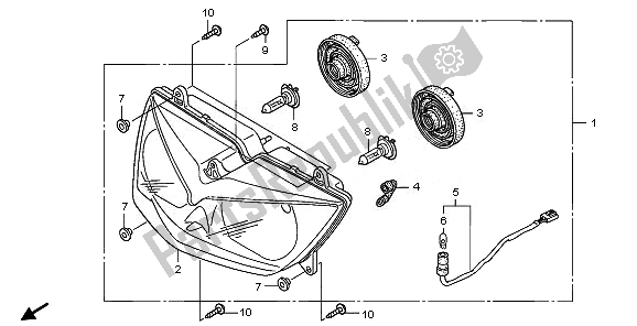 Tutte le parti per il Faro (uk) del Honda XL 1000 VA 2008