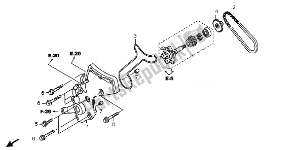 Alle onderdelen voor de Waterpomp Deksel van de Honda ST 1300A 2010