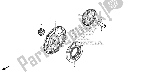 All parts for the Starting Clutch of the Honda CRF 250L 2015