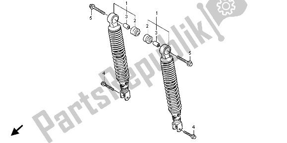 All parts for the Rear Cushion of the Honda SH 150R 2012