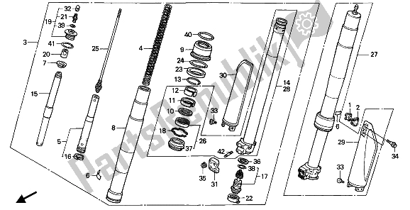 Todas las partes para Tenedor Frontal de Honda CR 125R 1990