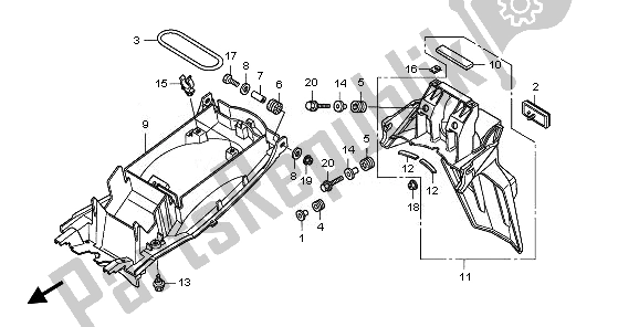 All parts for the Rear Fender of the Honda CBF 600N 2008