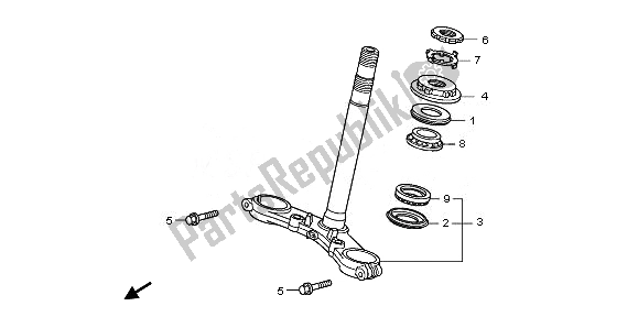 Alle onderdelen voor de Stuurpen van de Honda CB 600 FA Hornet 2011