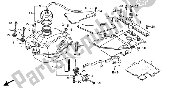 All parts for the Fuel Tank of the Honda TRX 250 EX Sportrax 2007