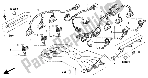 Alle onderdelen voor de Injector van de Honda GL 1800A 2004