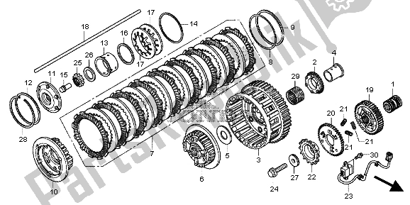 All parts for the Clutch of the Honda VFR 1200X 2013