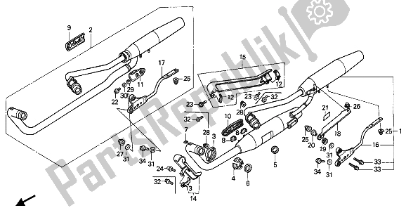 Tutte le parti per il Silenziatore Di Scarico del Honda VT 600C 1990