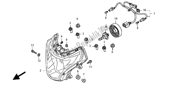 Tutte le parti per il Faro del Honda CBR 600F 2012