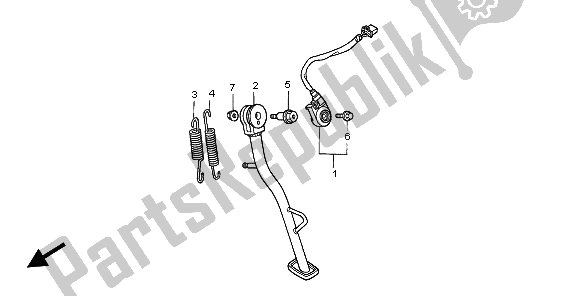 All parts for the Stand of the Honda FMX 650 2005