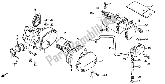 All parts for the Air Cleaner of the Honda CMX 450C 1988