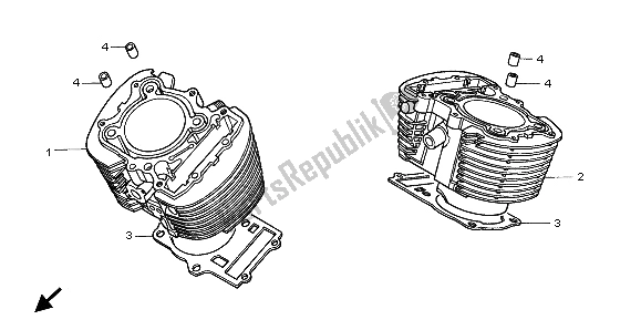 Todas las partes para Cilindro de Honda VT 1100C3 1998