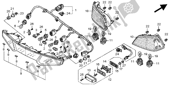 Todas las partes para Luz De Combinación Trasera de Honda GL 1800 2012