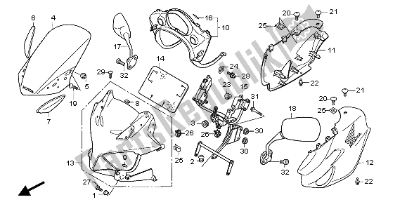 All parts for the Cowl of the Honda CBF 600S 2007