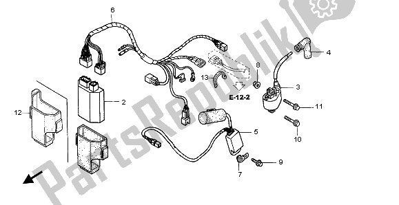 All parts for the Wire Harness of the Honda CR 250R 2004