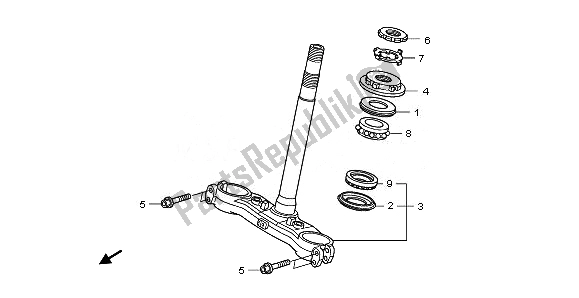 Todas as partes de Haste De Direção do Honda CB 1000 RA 2011