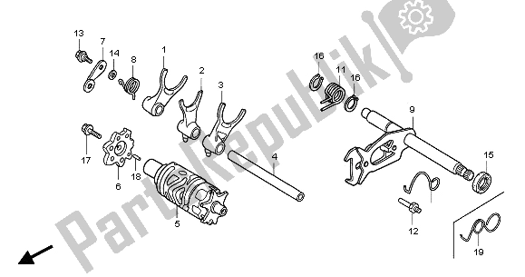 All parts for the Gearshift Drum of the Honda CBF 250 2006
