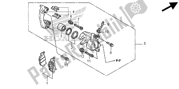 Todas las partes para Pinza De Freno Trasero de Honda SH 300R 2013