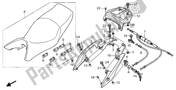 All parts for the Seat of the Honda NT 700 VA 2007