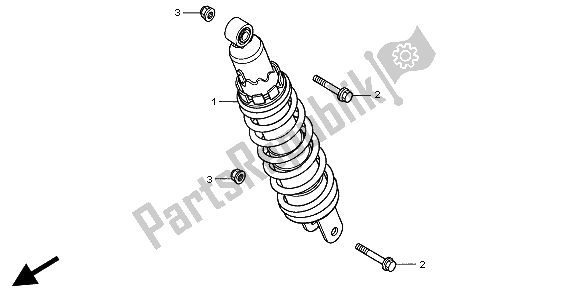 All parts for the Rear Cushion of the Honda CB 600F Hornet 1998