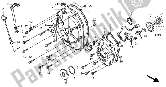 Tutte le parti per il Coperchio Frizione del Honda CB 600F Hornet 2005