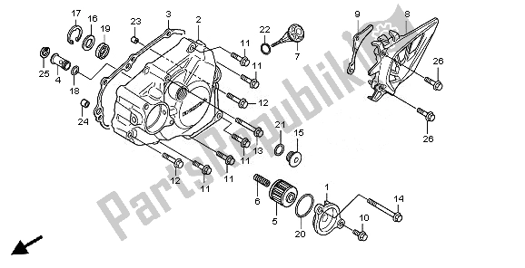 All parts for the L. Crankcase Cover of the Honda CRF 450R 2010