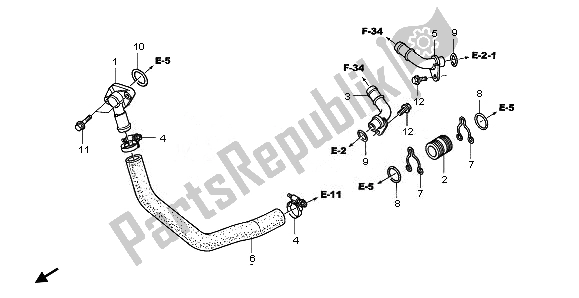 Tutte le parti per il Tubo Dell'acqua del Honda NT 700V 2008