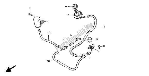 Alle onderdelen voor de Bypass-regelmagneetklep van de Honda XL 1000 VA 2004