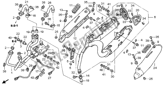 Alle onderdelen voor de Uitlaatdemper van de Honda VFR 800 2007