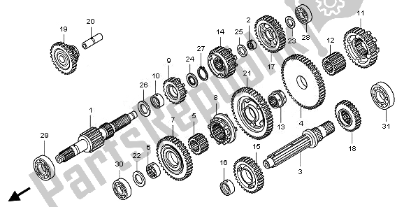 Toutes les pièces pour le Transmission du Honda TRX 420 FE Fourtrax Rancher 4X4 ES 2010