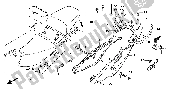 All parts for the Seat & Seat Cowl of the Honda CBF 600N 2006