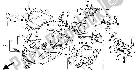 All parts for the Upper Cowl of the Honda CBR 1100 XX 1998