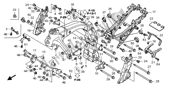 Alle onderdelen voor de Frame Lichaam van de Honda CBF 600N 2009